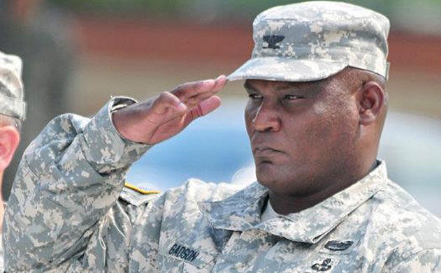 Col. Gadson saluting