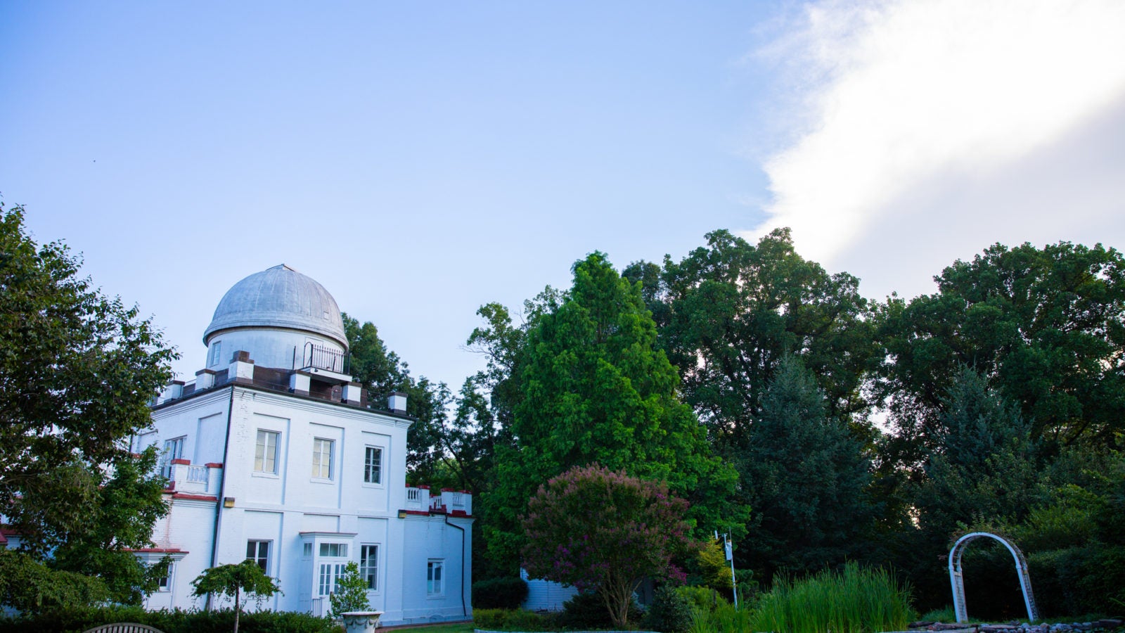 Wide shot of the observatory on a bright sunny day