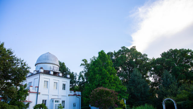 Wide shot of the observatory on a bright sunny day