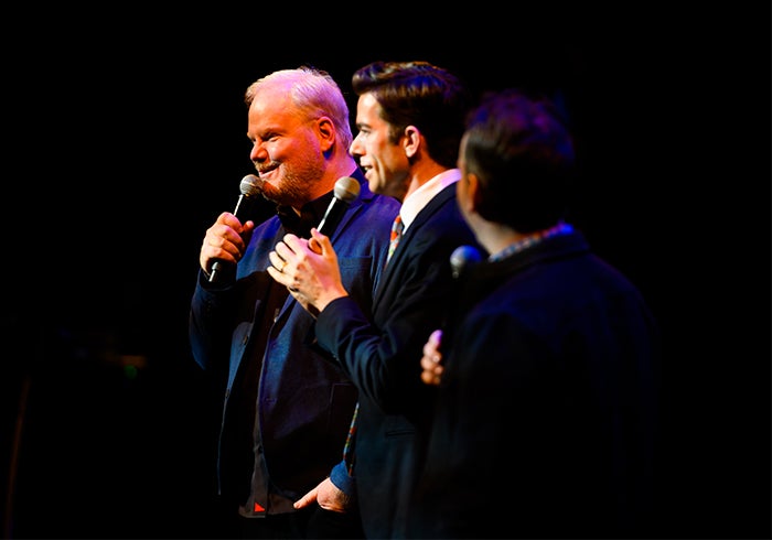 Comedians Jim Gaffigan, John Mulaney and Mike Birbiglia