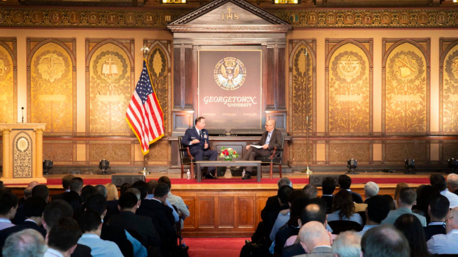 General Jack Shanahan, Director of the DoD Joint Artificial Intelligence Center, and Jason Matheny, Director of CSET, discussed the foundation of the Joint Artificial Intelligence Center at the Kalaris Intelligence Conference on September 25, 2019.