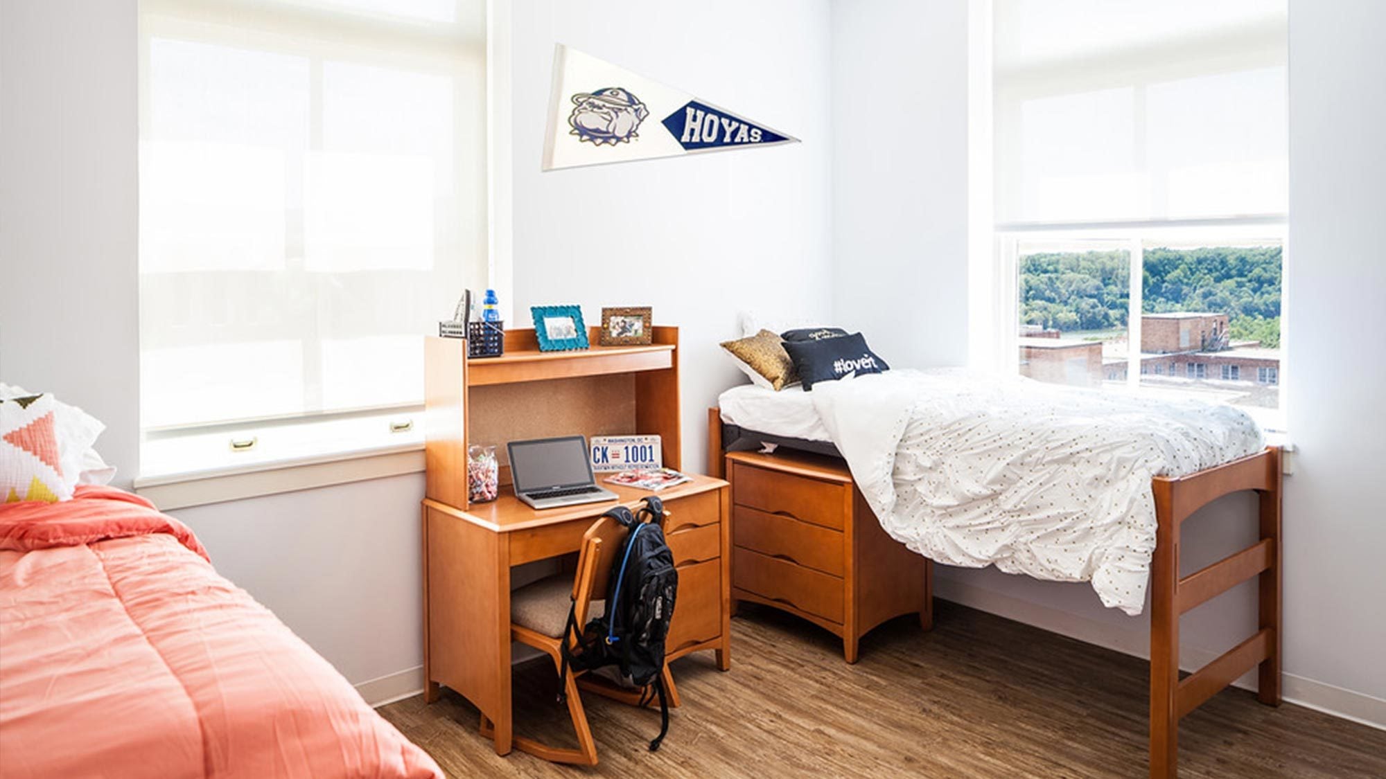 An upperclassmen dorm room.