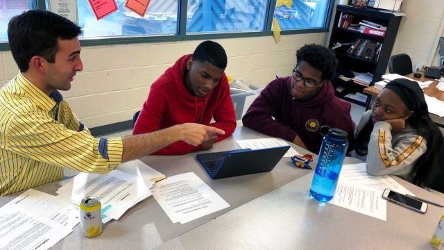 McCourt students and high school students work together