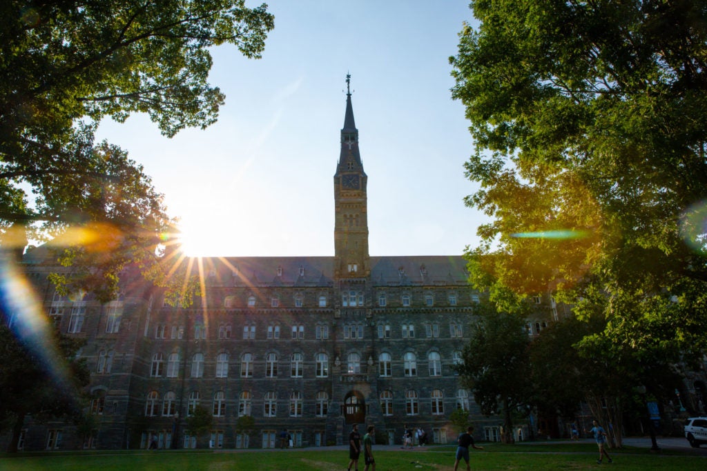 Healy Hall at sunset