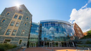 Exterior of the Hariri Building that houses the McDonough School of Business