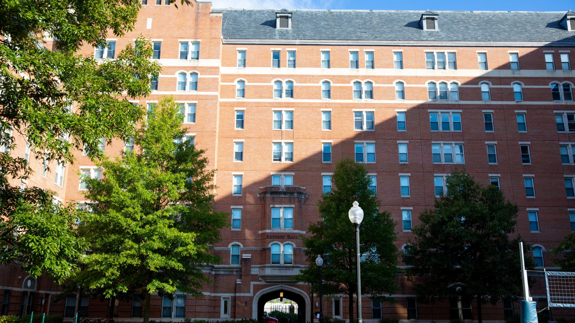 Picture shows a red bricked building on campus.