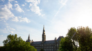 Healy Hall shines on a sunny day