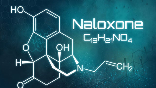 Illustration of the chemical formula for Naloxone, the antidote for opioid overdose
