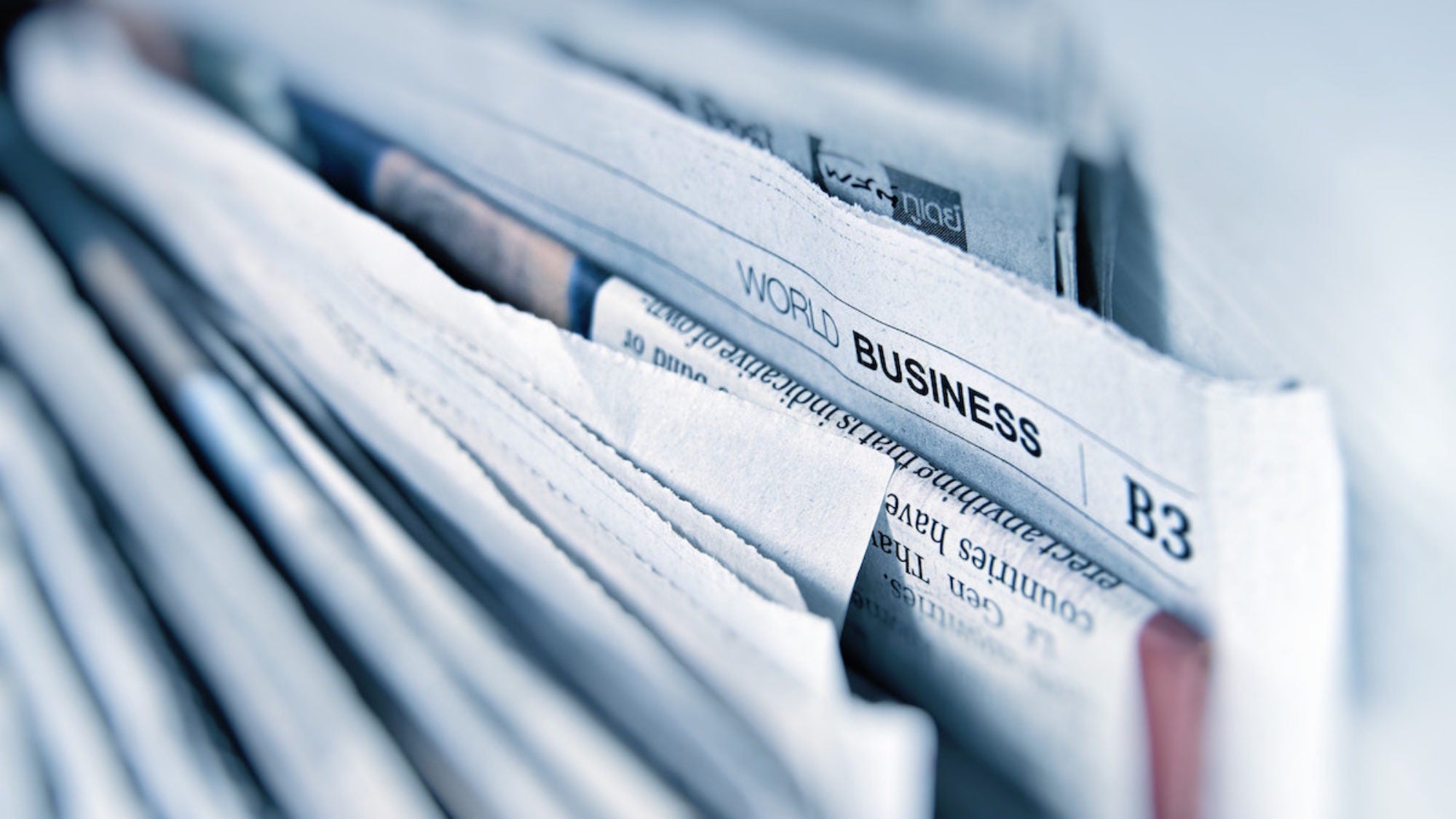 A stack of newspapers