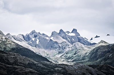 Mountains with snow on them in Antarctica