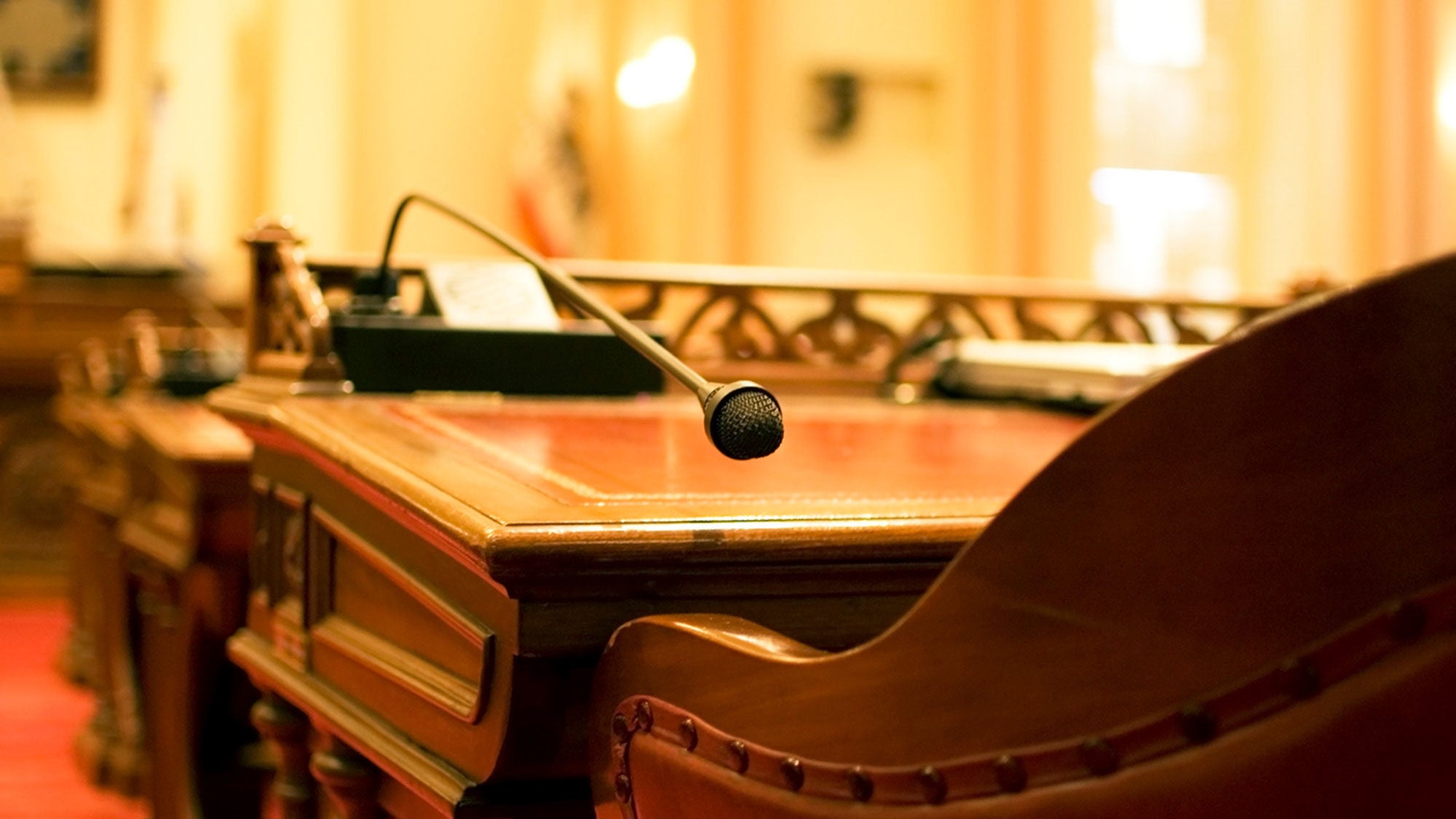 View of the legislative chamber from the speaker&#039;s chair.