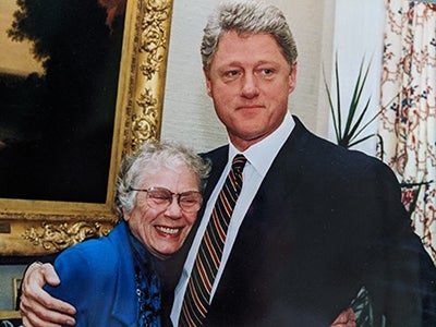 Lillian Brown with President Bill Clinton 