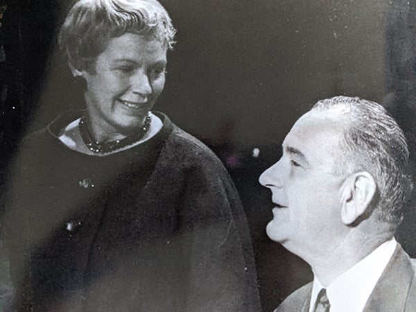 Lillian Brown with Lyndon B. Johnson