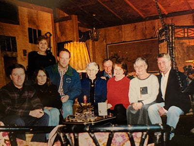 Lillian Brown surrounded by her family 