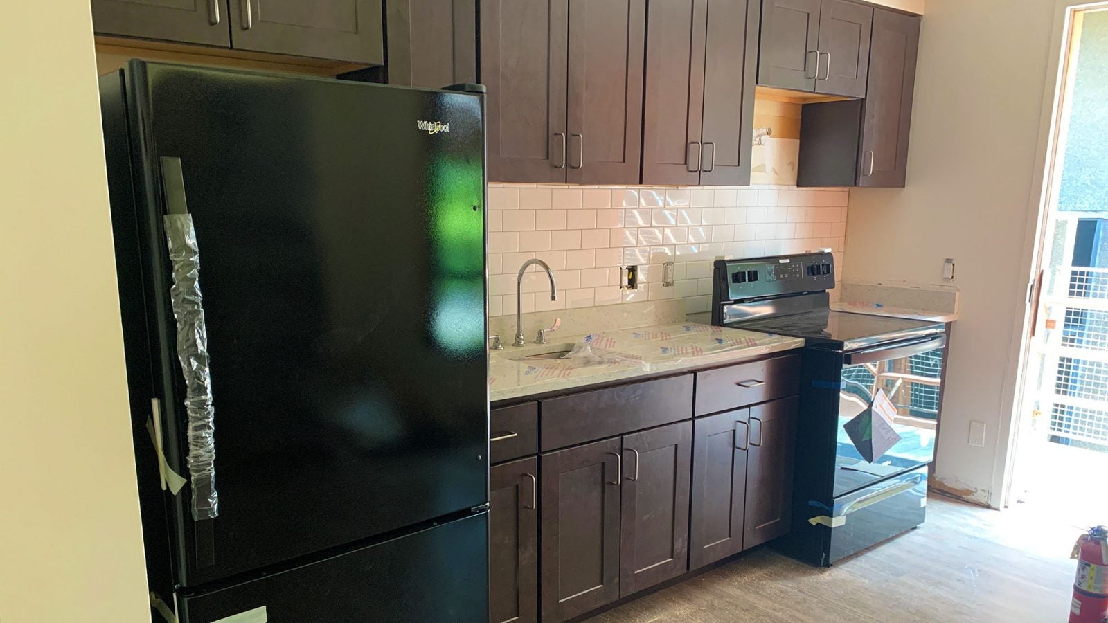 Renovated kitchen in Village A residence hall.