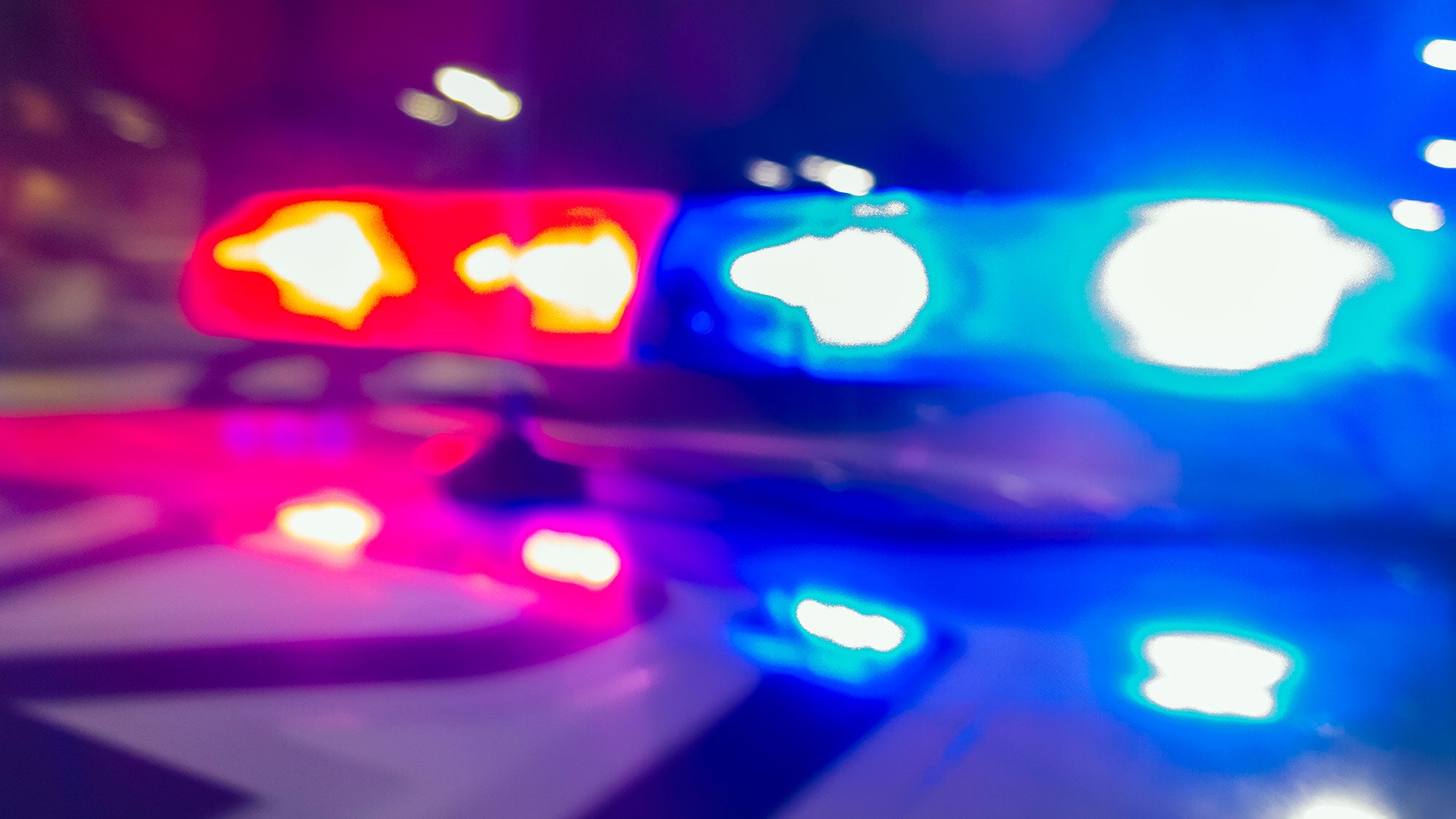 Flashing police sirens