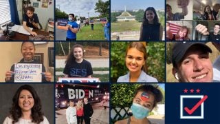 Three rows of four side-by-side images of students.