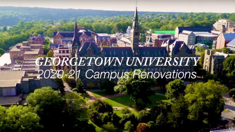 Aerial shot of Georgetown Univertsity.