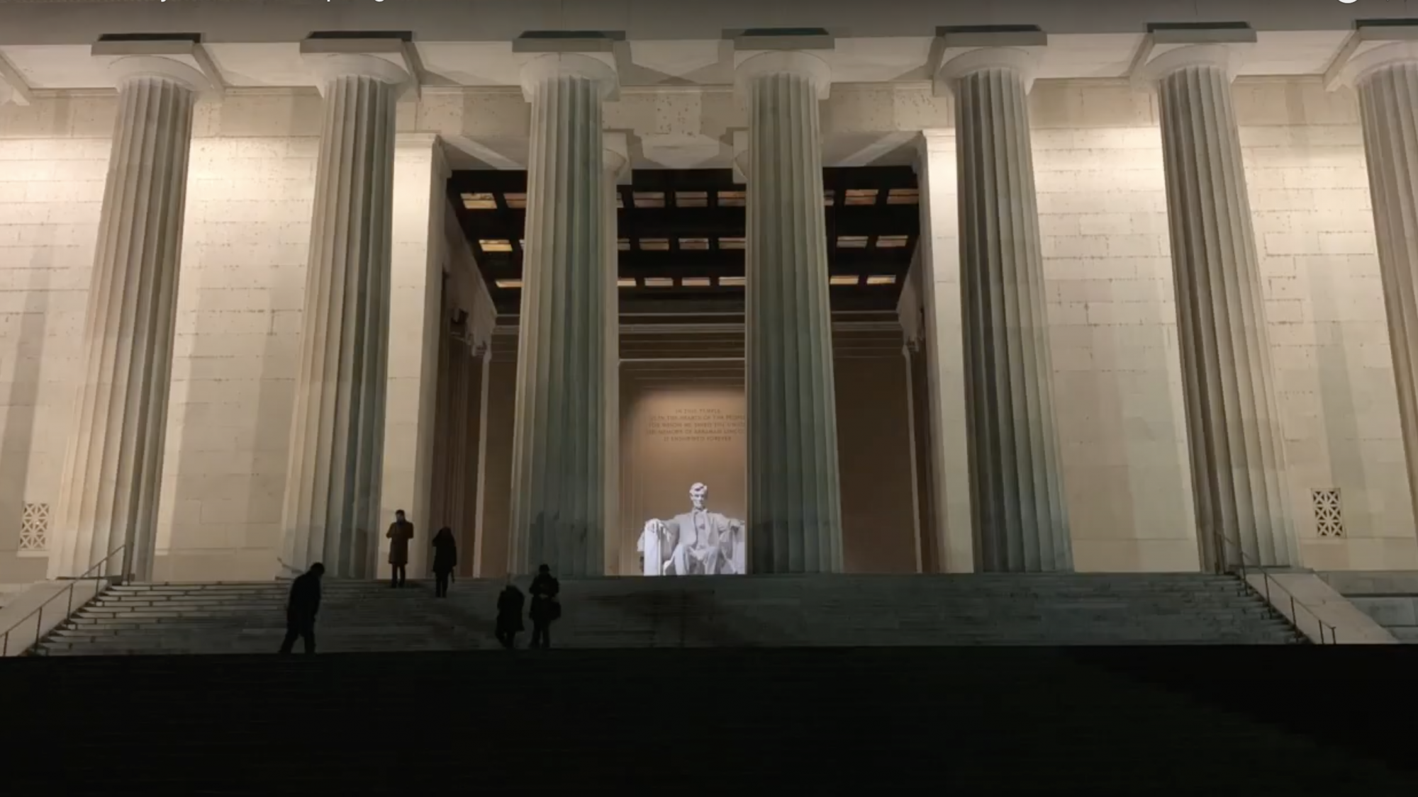 Lincoln Memorial lit up at night