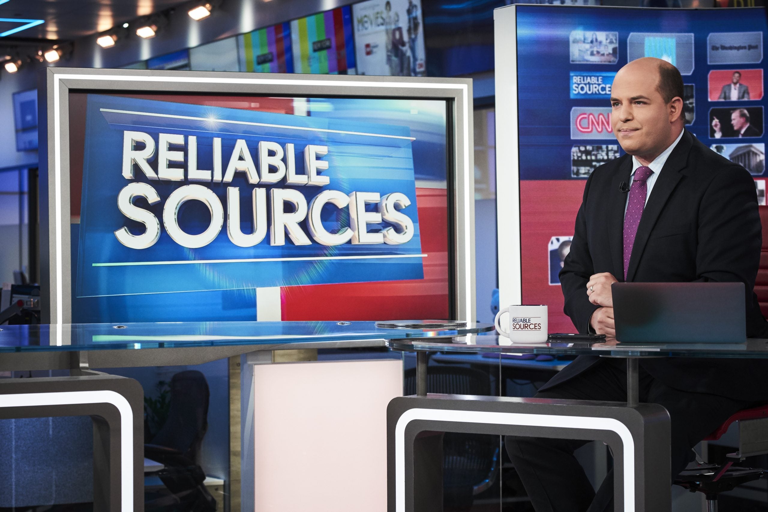 Brian Stelter on Reliable Sources at CNN studios in New York, NY.