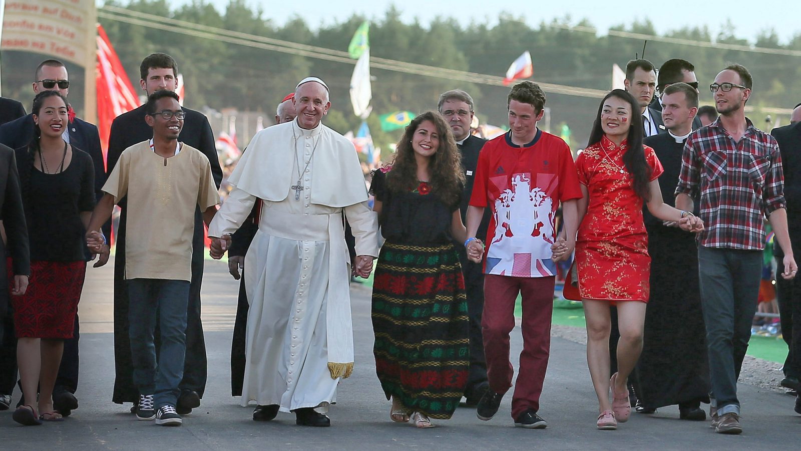 Pope Francis and young adults at World Youth Day in 2016