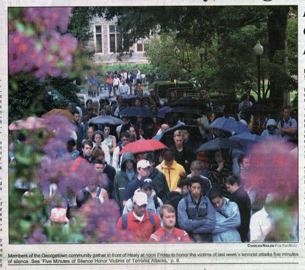 A crowd of students in a newspaper clipping