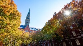 Georgetown&#039;s campus pictured during the fall.