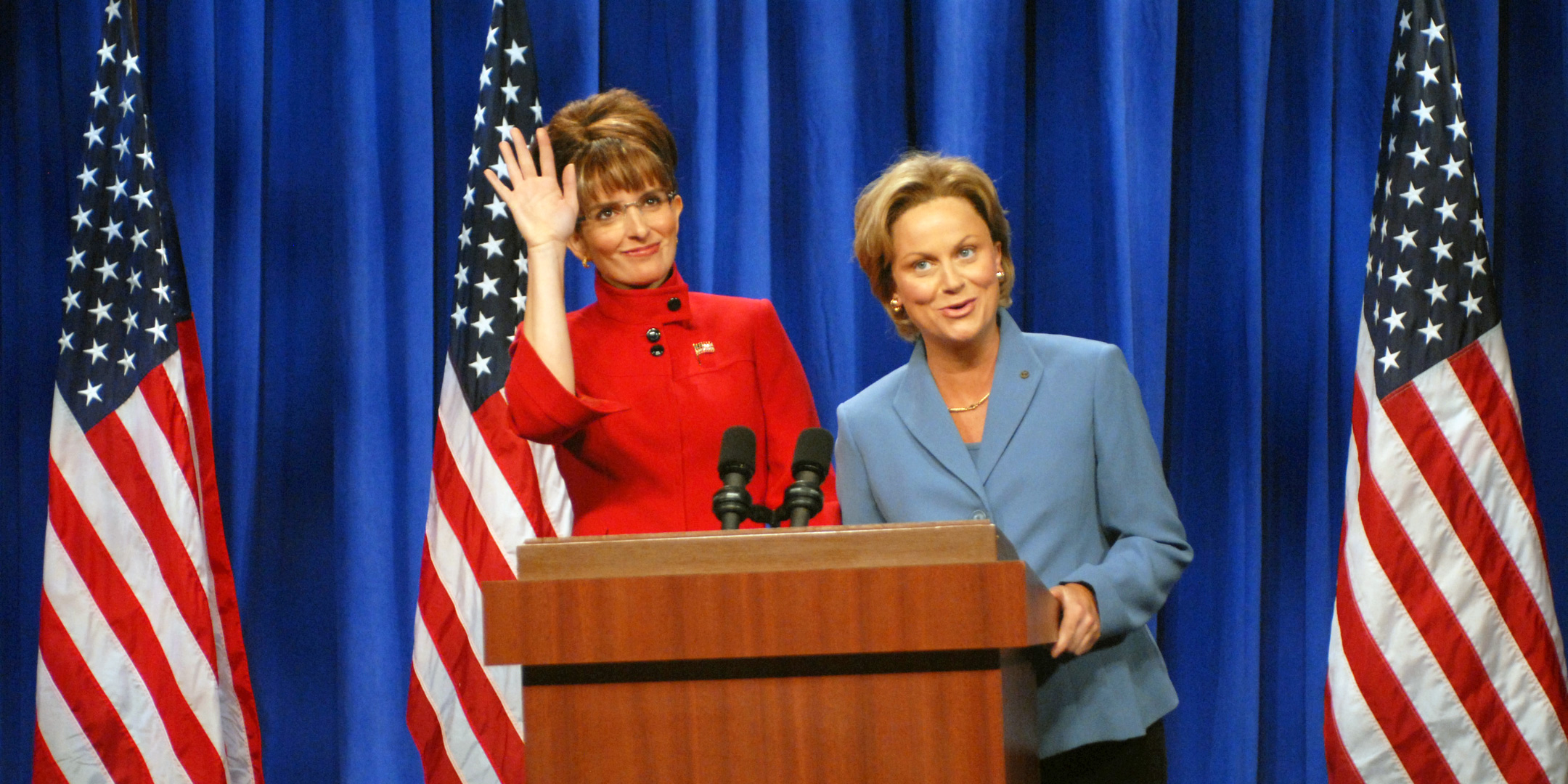 SNL Comediennes Governor Sarah Palin (Tina Fey) and Senator Hillary Clinton (Amy Poehler)