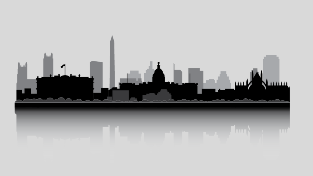 Created skyline image of DC - including most major location like the Capitol Building, Washington Monument, and National Cathedral...