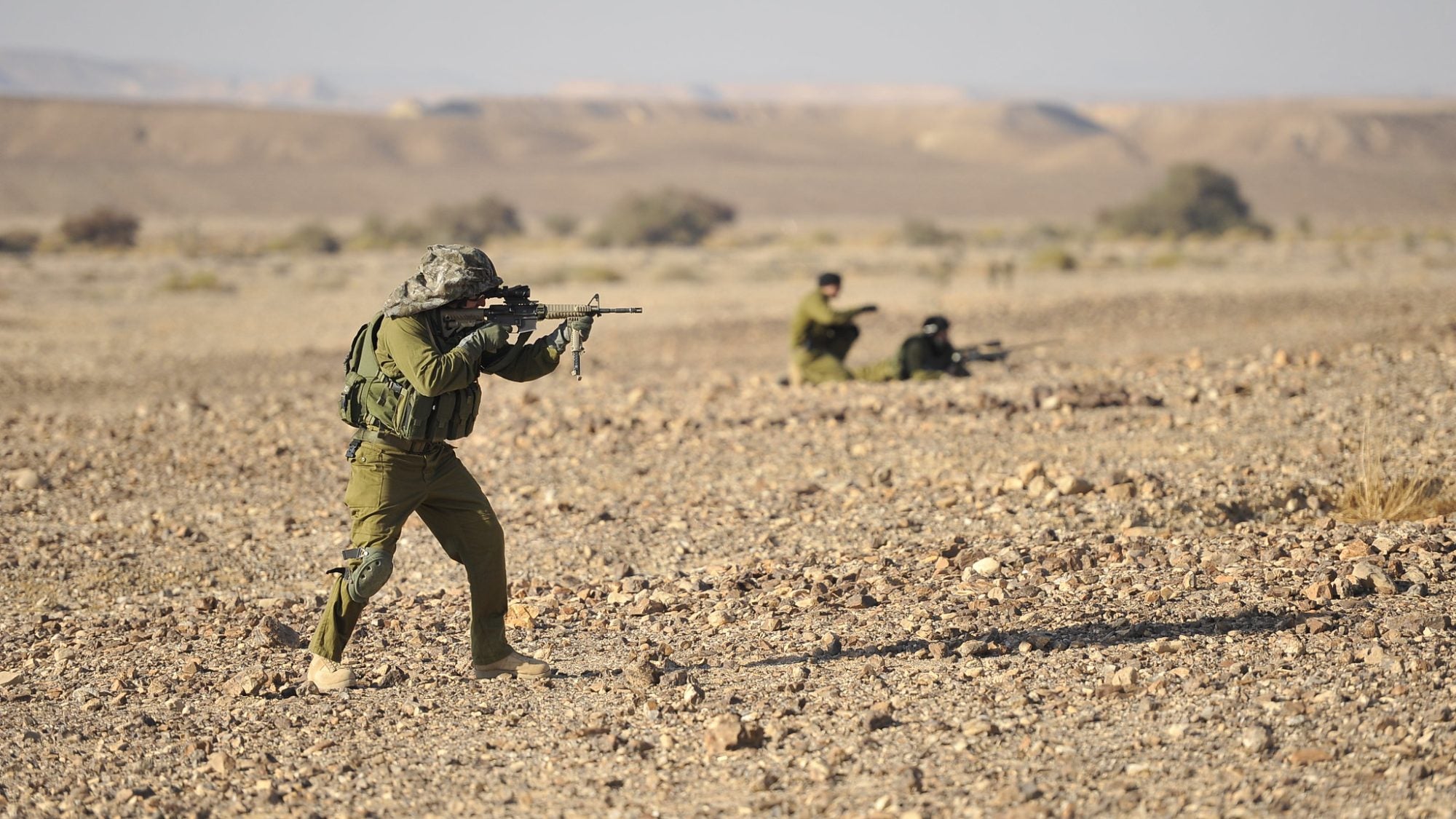 An Israeli soldier participates in a counterterrorism exercise