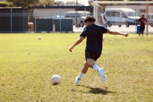 Andy Marquez plays soccer