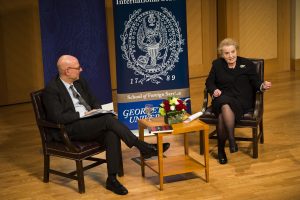 Joel Hellman and Madeleine Albright