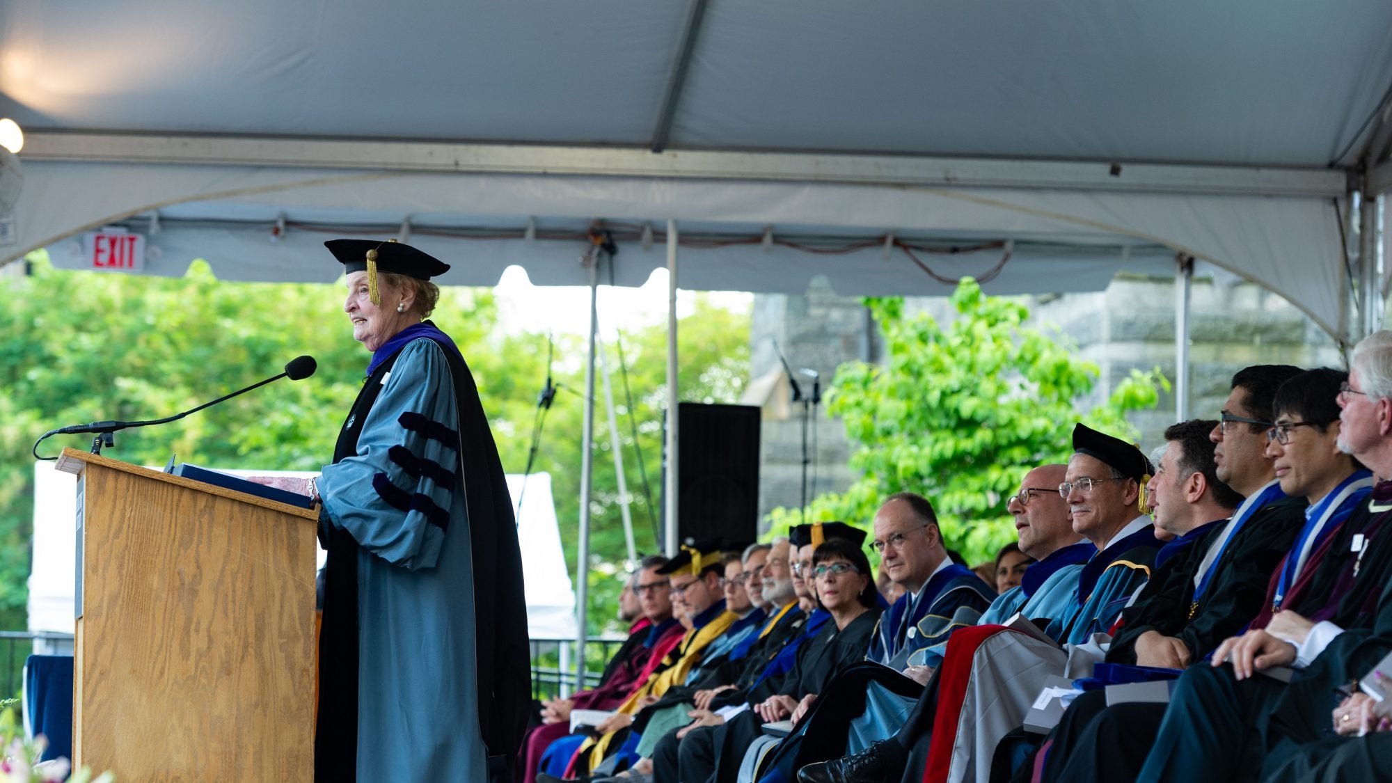 Madeleine Albright speaks at Commencement