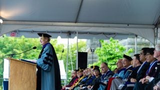 Madeleine Albright speaks at Commencement