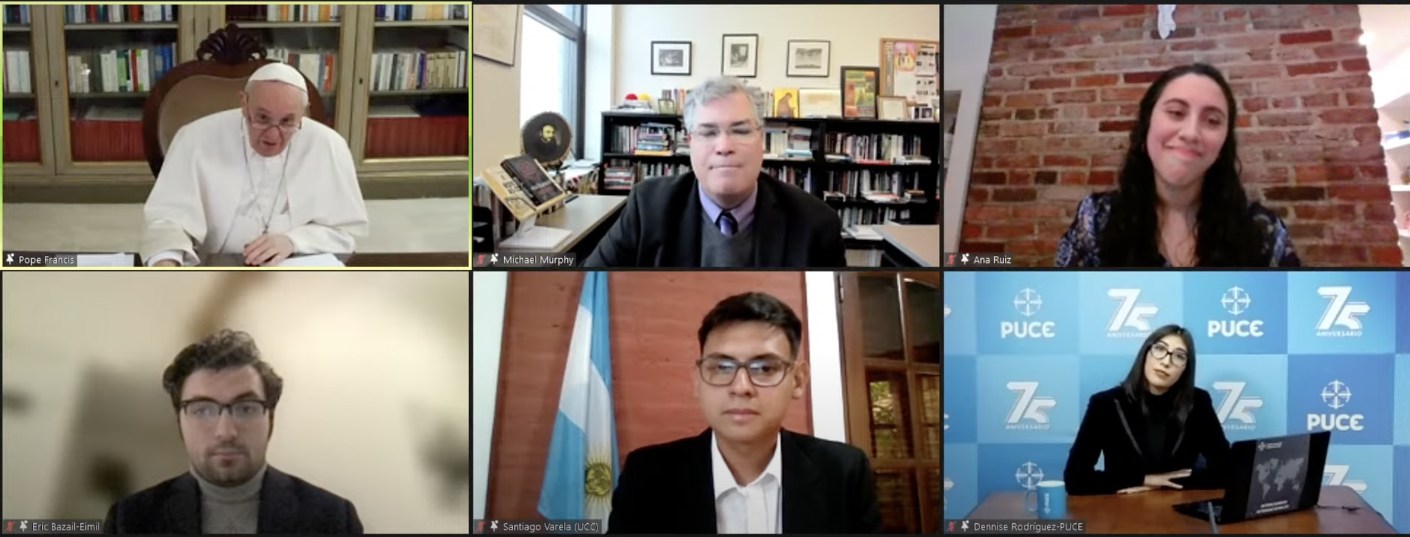 Students Dialogue with Pope Francis in Live Zoom Event