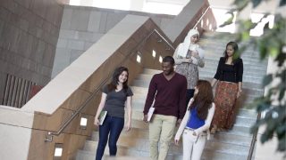 An image of students at Georgetown University in Qatar