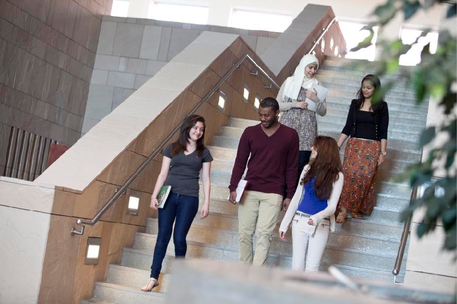 An image of students at Georgetown University in Qatar