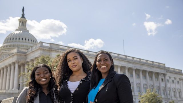 Women members of Georgetown Law&#039;s Black Law Students Association (BLSA) attend Judge Jackson&#039;s Supreme Court confirmation hearings