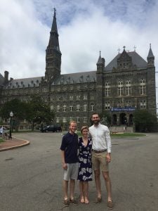 Danny Gustafson (C'11) pictured in front of Healy Hall.