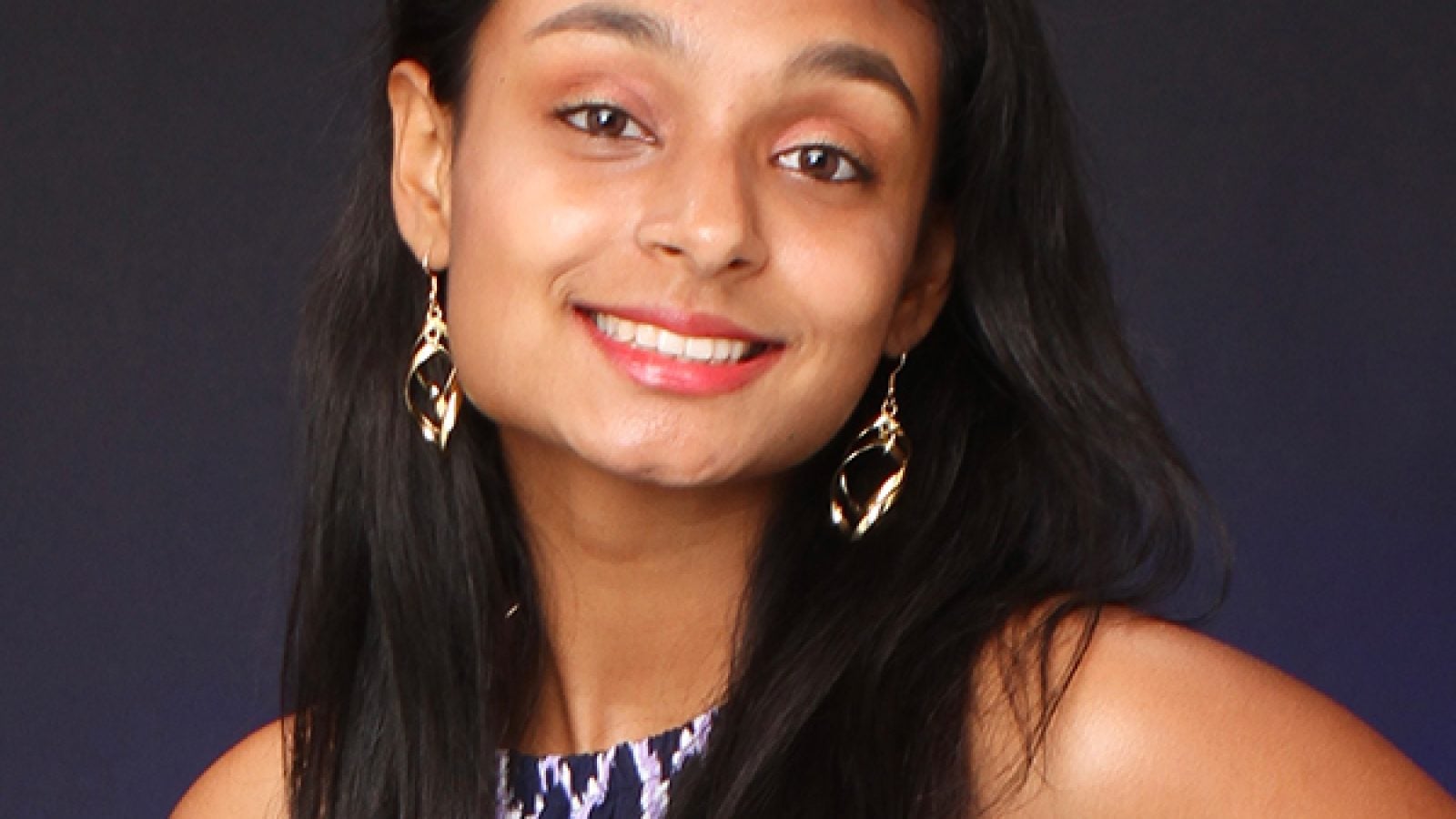 Nadia Sadanandan (NHS&#039;24), a sophomore in the School of Nursing &amp; Health Studies