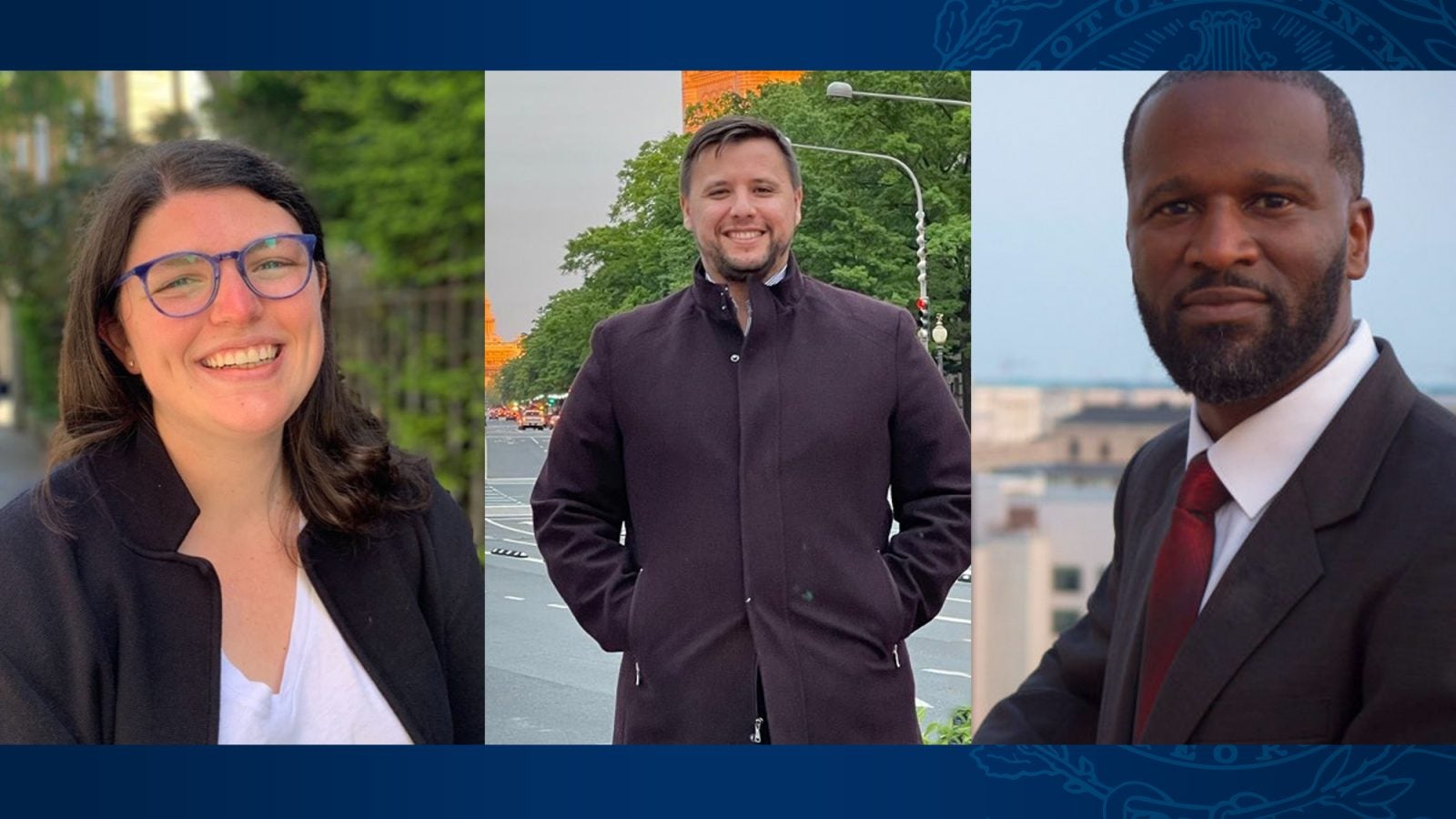 An image of three graduates from the Class of 2020.