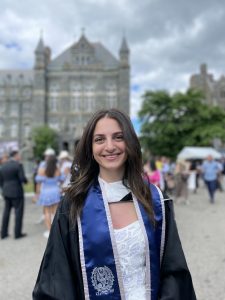 Alia Kawar (C’20) at Georgetown's Commencement for the Class of 2020.
