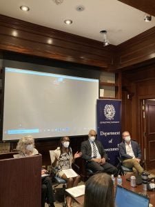 Panelists from Georgetown's Dept. of Government gather for a discussion.