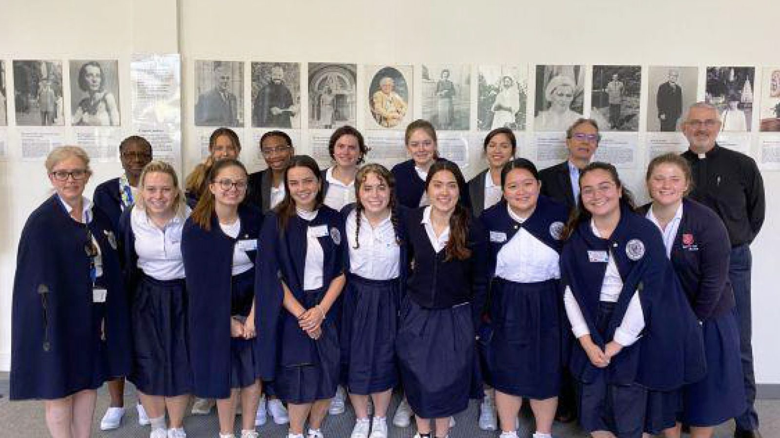 A group of nursing students pose together while on an immersion trip to Lourdes, France in June.