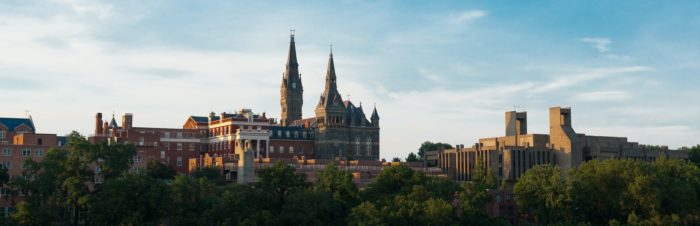 Healy Hall and Georgetown's campus from a distance