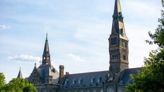 A photo of Healy Hall and its clocktower