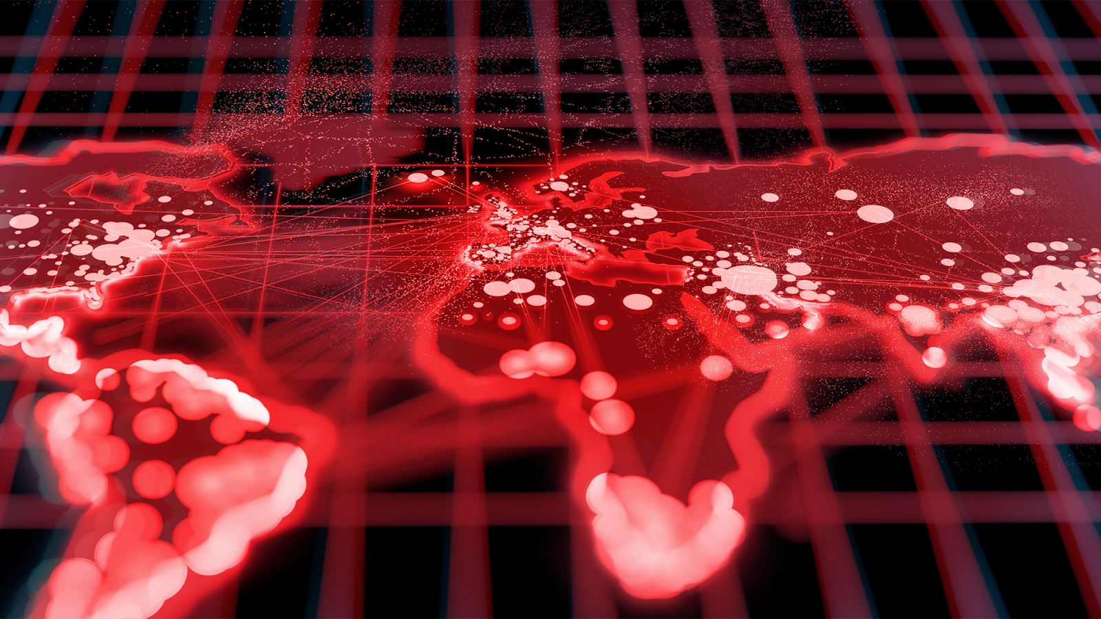 A map of the world that shows the spread of the COVID-19 pandemic.