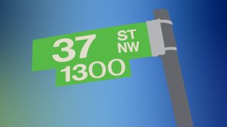 Graphic of 37th St. NW street sign