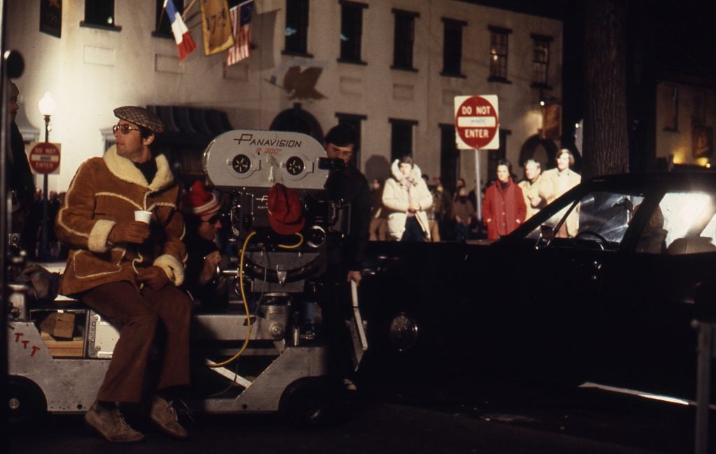 The director of The Exorcist directs a shot of the film in the Georgetown neighborhood