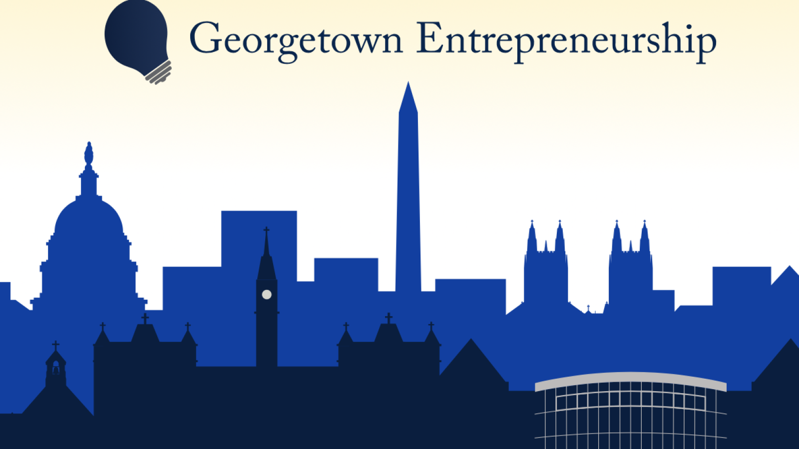 Stylized graphic of DC skyline, with text, &quot;Venture in the Capital.&quot;